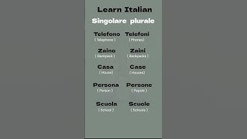 Singolare e Plurale in Italian | Learn Italian Easy Way  #learningitalian