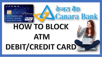 how to block canara bank atm card | canara bank ATM card block | canara bank