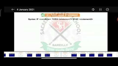 MNR SCHOOL OF EXCELLENCE KAMOTHE std 7th subject computer chapter 8 control statement