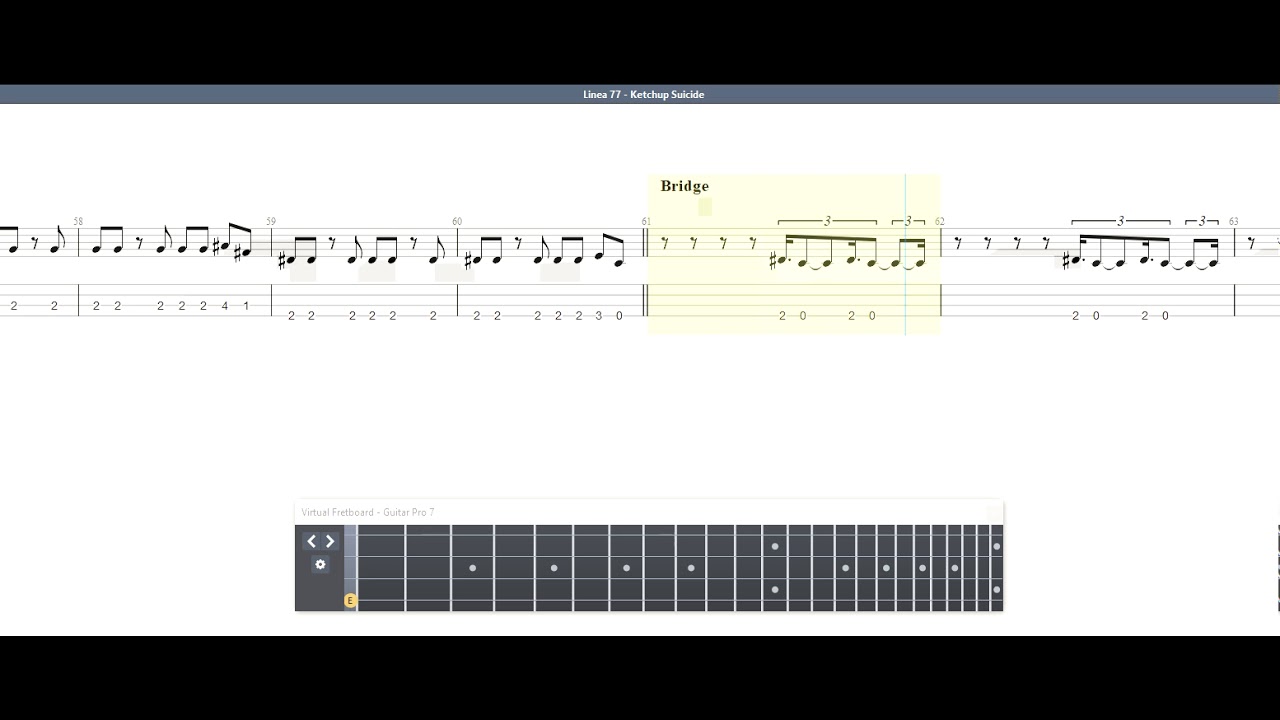 Linea 77 - Ketchup Suicide BASS GUITAR TAB