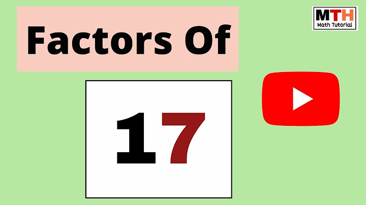 Factors of 17 || Prime Factors of 17