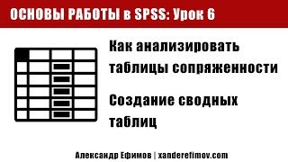Основы SPSS Statistics. Урок 6. Анализ таблиц сопряженности Основы SPSS Statistics. Урок 6. Анализ таблиц сопряженности