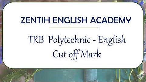 TRB Polytechnic Lectureship | English Cut off Mark