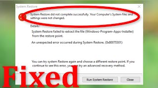 Celebrity Fix - System Restore Did Not Complete Successfully. Your Computer's System Files and Settings Profile