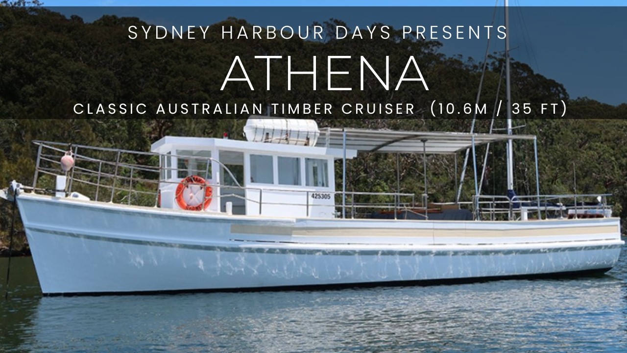 Athena | 10.6m / 35ft Timber Cruiser Lifestyle Video | Sydney Harbour Boat Hire