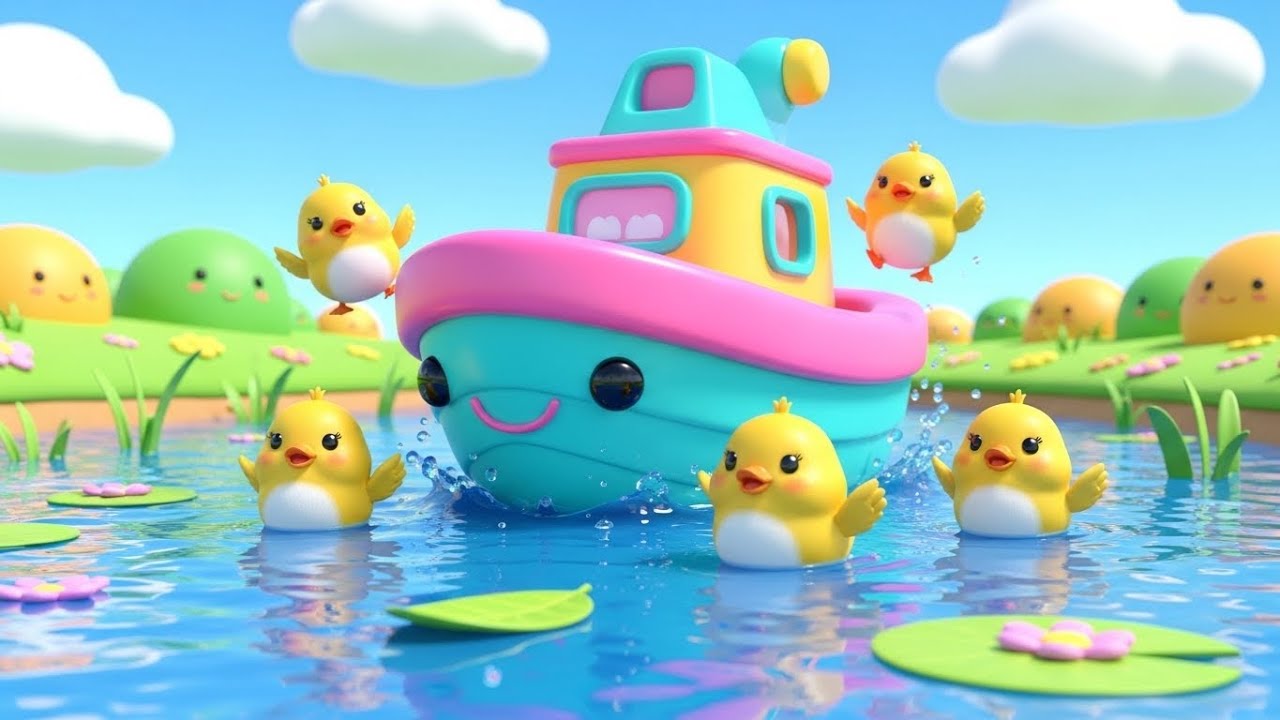 Adventure Ahoy! Toy Boat Floats Down the River with Ducks 🚤🦆 | English Nursery Rhymes for Kids