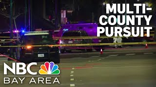 Suspect dead, San Jose police sergeant hospitalized after multi-county pursuit