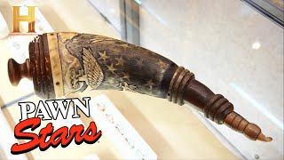 Pawn Stars: EXPLOSIVE PRICE for Rare Antique Gun Powder Holder(Season 8)