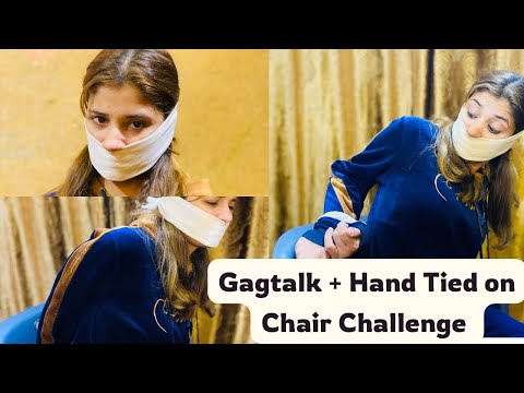 GagTalk With White Handkerchief and Hand Tied Behind with Rope | Hogtie Challenge| #silentaqsa #gag