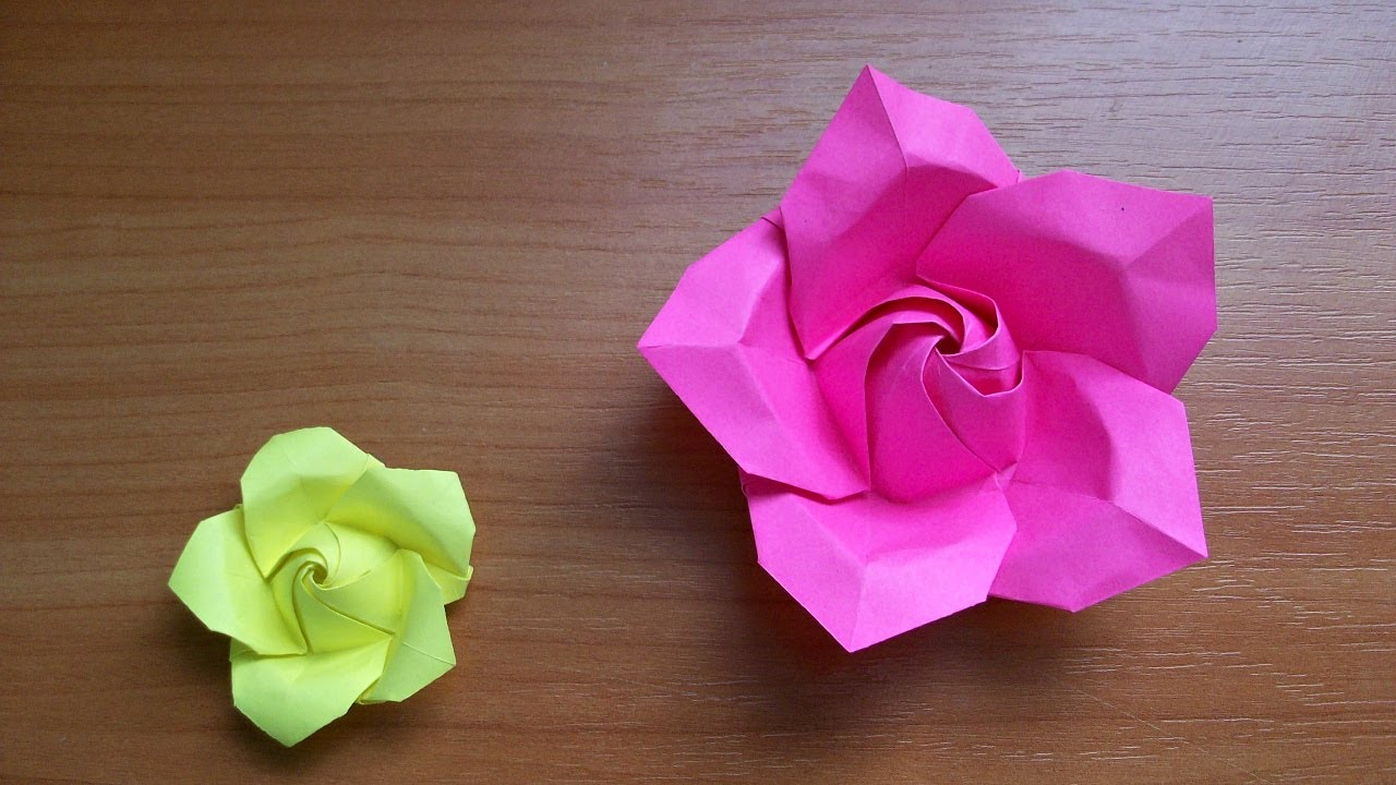 Как сделать цветы из бумаги без клея. Цветок из бумаги без клея. Розочка из оригами. Цветочек из бумаги без клея.