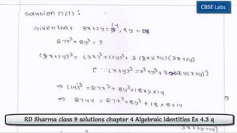 RD Sharma class 9 solutions chapter 4 Algebraic Identities Ex 4.3 q 17-18-19