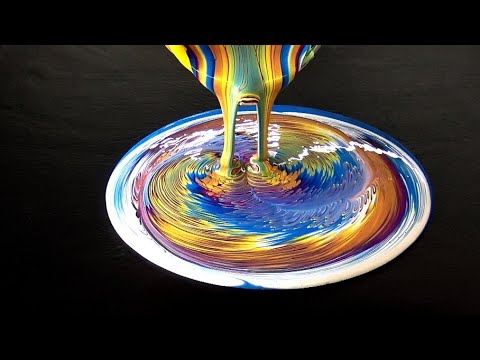 (884) Acrylic pouring with Separated cup ~ Fluid art Straight pour ...