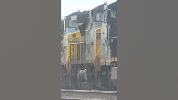 6 Blacked Out CSX Dash 8 Engines Being Towed By CSX Train