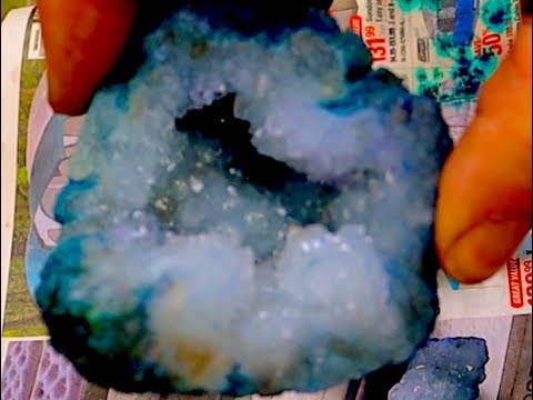 Staining Celestine Morocco Geode Crystal