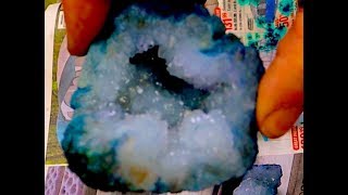 Staining Celestine Morocco Geode Crystal