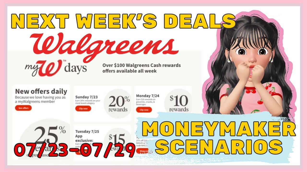 💁🏻‍♀️ Next Week's Deals 07/23-07/29 at Walgreens + MONEYMAKER Scenarios😊