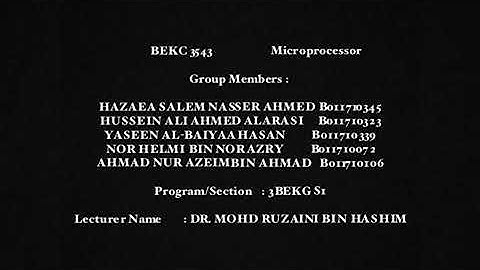 BEKC 3543 Microprocessor PBL Video