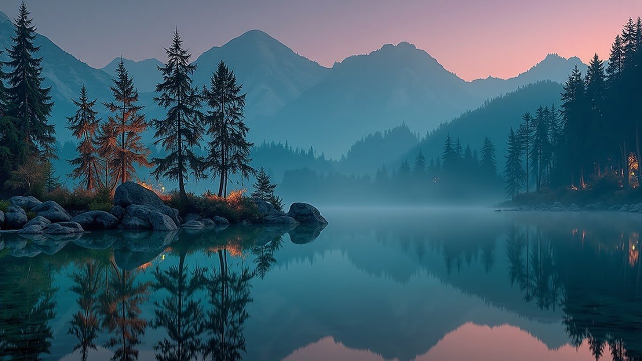 Misty Mountain Lake Deep Work Music ~ Serene Focus & Calm Productivity Ambient