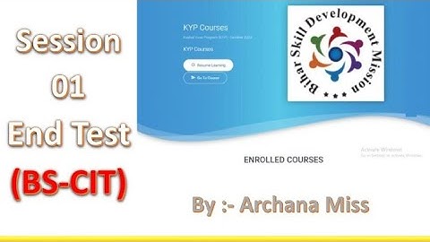 Session 1 ka end test👍।। #1BS-cit ka end test।। kyp session 1 का end test। #kypcourse