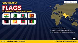How To Memorize Every South Asia Flags easily||memory tricks and funfacts