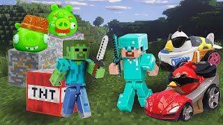 Видео обзор Minecraft - Стив Майнкрафт Лего выходит на охоту! Энгри Бердз игры битвы для мальчиков