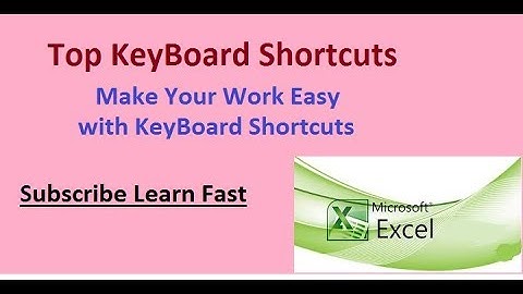 KeyBoard Shortcuts of Ms Excel -Part-1