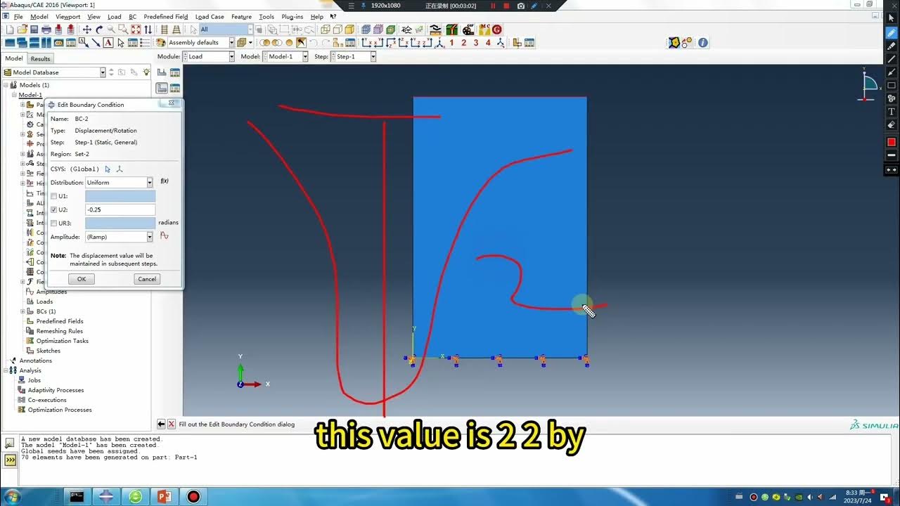 # 122 Abaqus Tutorial# apply cyclic load through periodic way - YouTube