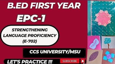B.ED EPC-1 File (Part-1) b.ed first year hindi language #ccsu #msu #university #files
