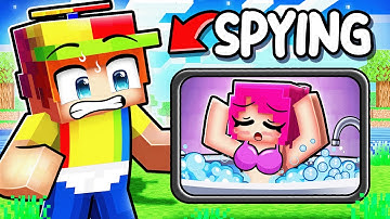 Using SECURITY CAMERAS To SPY On My CRUSH in Minecraft!