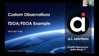 #FreeFlyerExpo Winter 2022: Custom Observations with TDOA/FDOA
