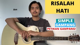 TUTORIAL PETIKAN (Risalah Hati - Dewa 19/Pamungkas) (Tutorial Gitar) CHORD SIMPLE GAMPANG! Mudah!