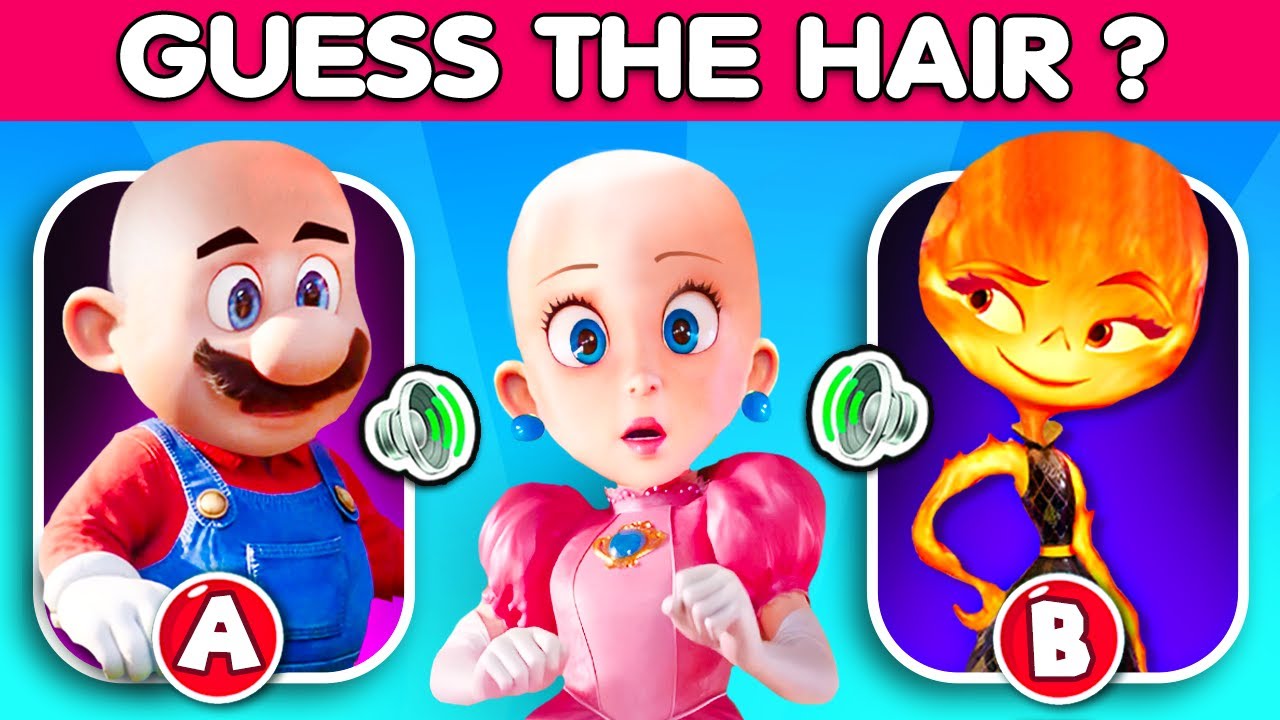 Guess the HAIR of the Cartoon Character by Voice | Elemental Movie Quiz, Super Mario, Teenage Kraken