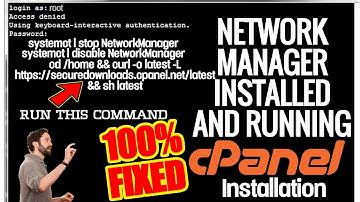 How to Fix "Network Manager is installed and running" Error while cPanel installation [FIXED]☑️