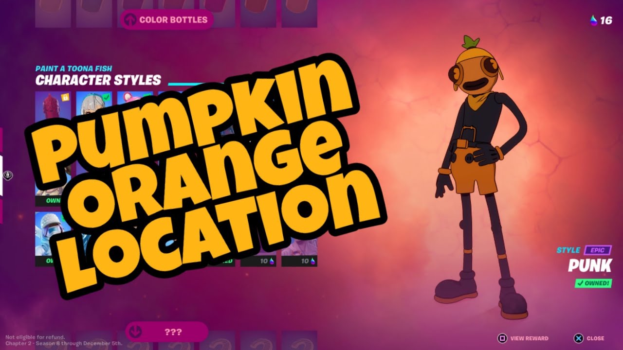 Pumpkin Orange Color Bottle Location (Punk) | FORTNITE Chapter 2 Season 8