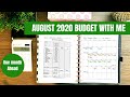 August 2020 Monthly Budget With Me