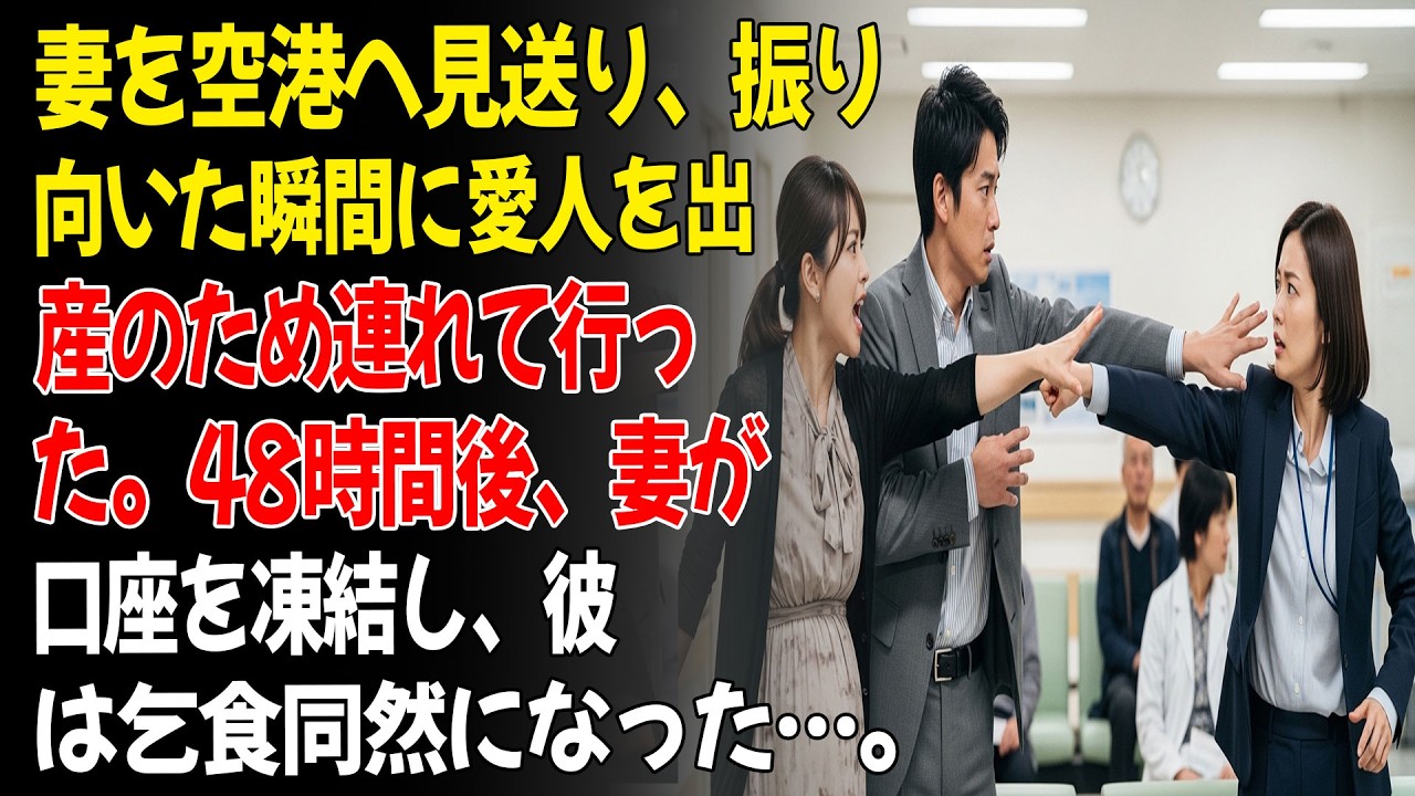 妻を空港へ見送り、振り向いた瞬間に愛人を出産のため連れて行った。48時間後、妻が口座を凍結し、彼は乞食同然になった…。😡...ㅣ黄昏恋ㅣ老後の物語ㅣ再婚