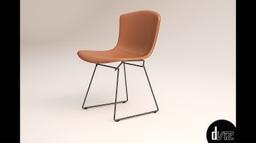 3D model of Bertoia side chair - 3D modeling and basic material Part 1 #006