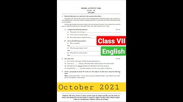 Class VII English Model Activity Task Part 7, Model Activity Task Class 7 English October #shorts