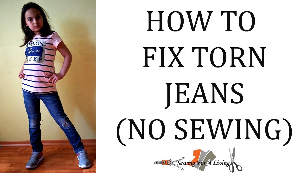 How to fix ripped jeans with fabric glue & a decorative patch