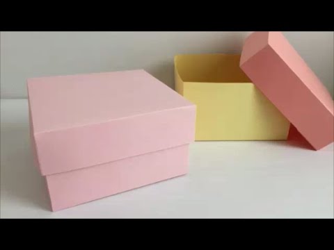 色画用紙 正方形から作る簡単な箱とふた Paper Box With Lid Youtube