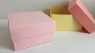 色画用紙 正方形から作る簡単な箱とふた Paper Box With Lid Youtube