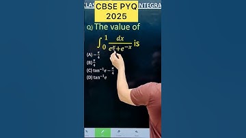 Q) The value of Integration ∫ (0 to 1 ) dx/ e^x + e^-x,#cbse #maths  #cbse2026 #maths #cbse2024
