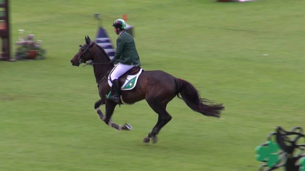 Cian O'Connor and Good Luck in the Aga Khan Nations Cup competition at RDS Dublin, July 2016