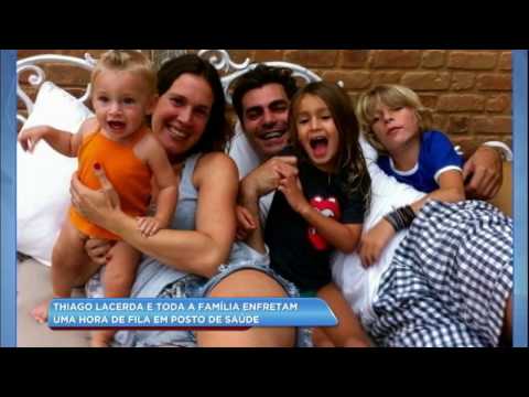 Hora da Venenosa: Thiago Lacerda e família enfrentam fila em posto de saúde