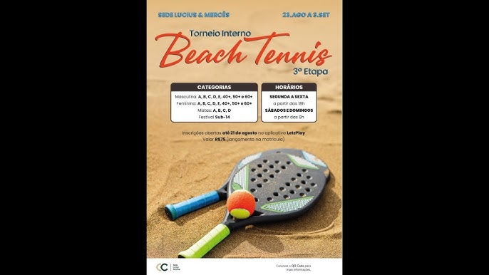 Informações do Torneio EVENTO SÓ DELAS (TÊNIS E BEACH TENNIS) - LetzPlay