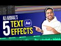 5 easy and viral text animations like ali abdaal  after effects tutorial in hindi  2023