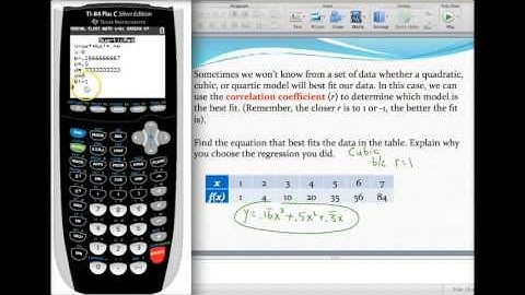 Using a graphing calculator to perform a cubic and quartic regression (with application)