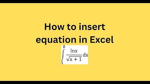 How to insert equation in Excel