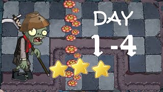 [PC] Plants vs. Zombies Online - Qin Shi Huang Mausoleum Day 1-4 (Flowers Line)