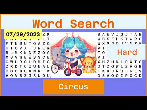 Word Search - Challenge 07/29/2023 - Hard - Circus